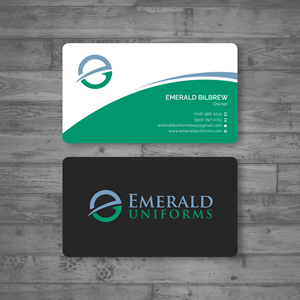 Business Card Design by Sun Moon Graphic Designer for Emerald uniforms | Design: #30141785