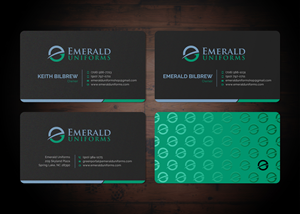 Business Card Design by Sun Moon Graphic Designer for Emerald uniforms | Design: #30145561