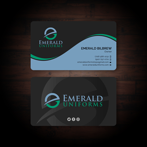 Business Card Design by Sun Moon Graphic Designer for Emerald uniforms | Design: #30173781