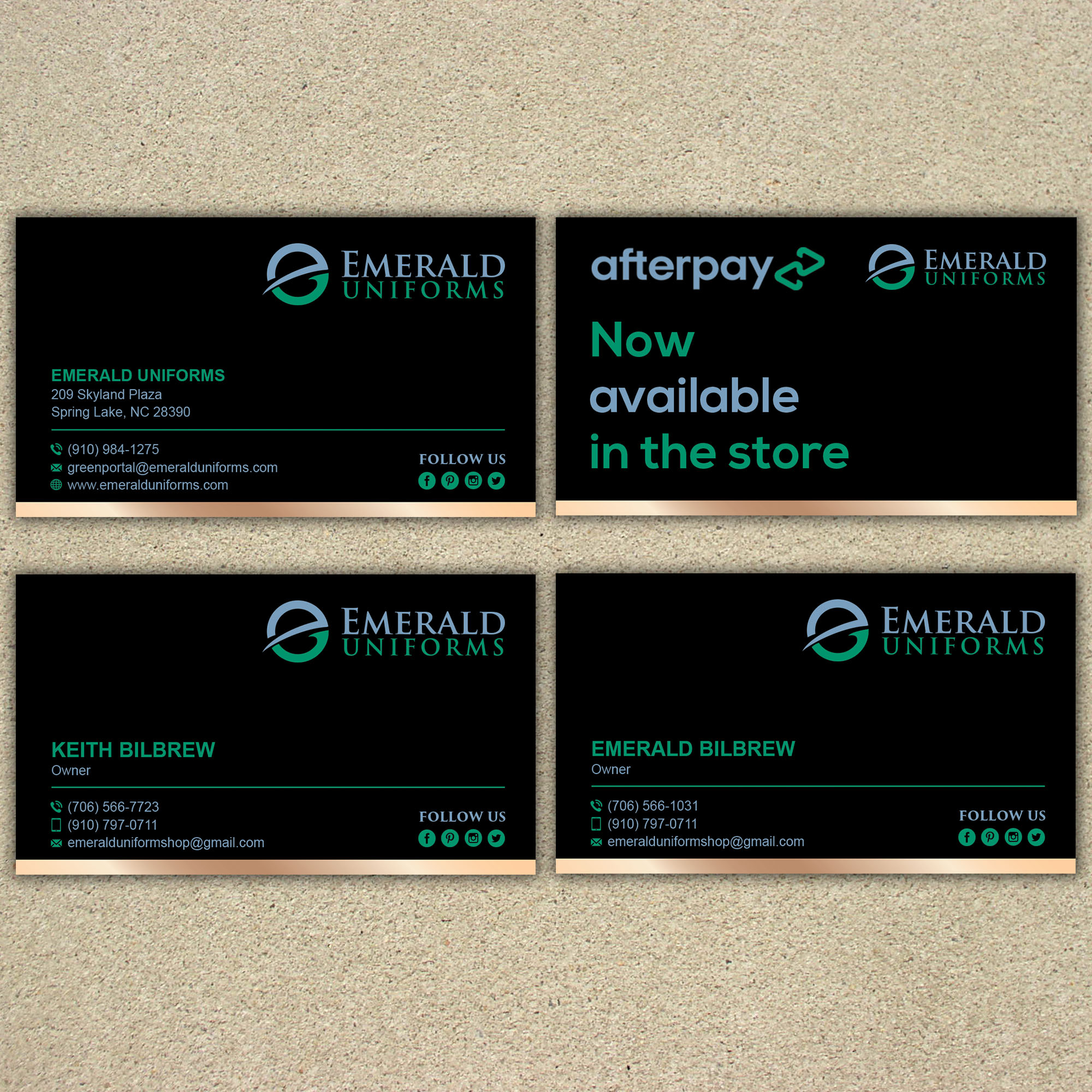 Visitenkarten-Design von T.R für Emerald uniforms | Design #30138976