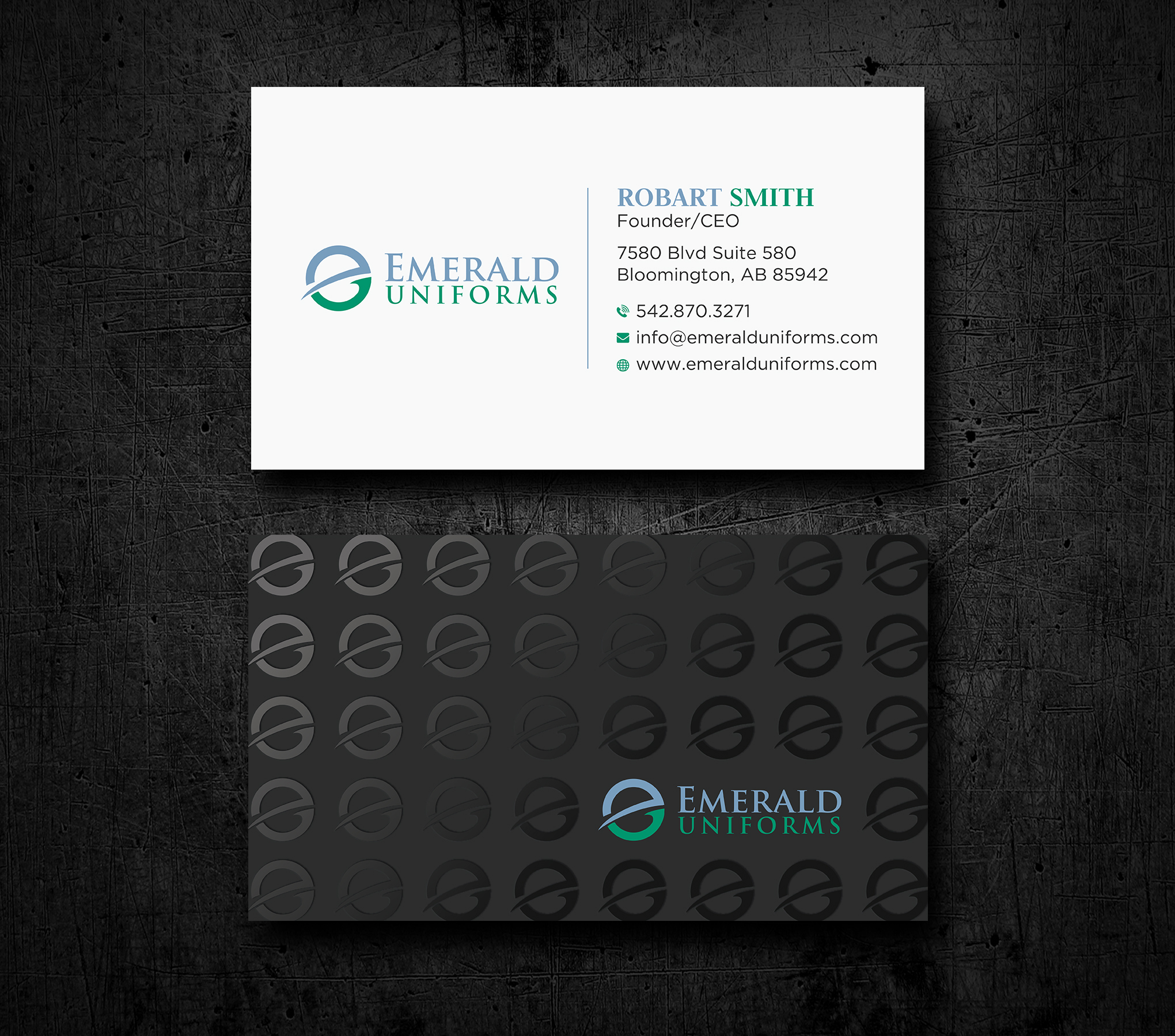 Business Card Design by Uttom 2 for Emerald uniforms | Design #30143476