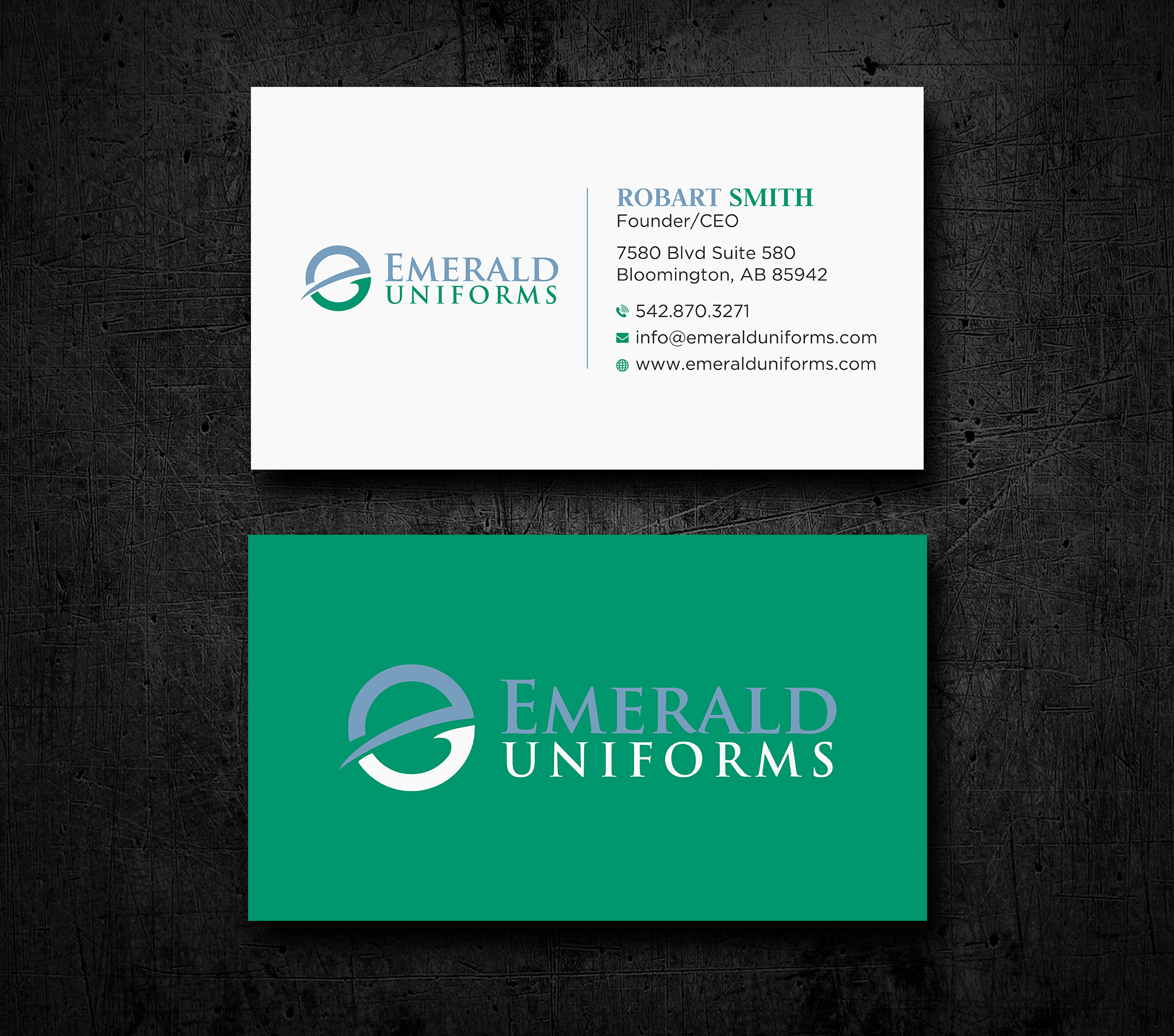 Business Card Design by Uttom 2 for Emerald uniforms | Design #30143477