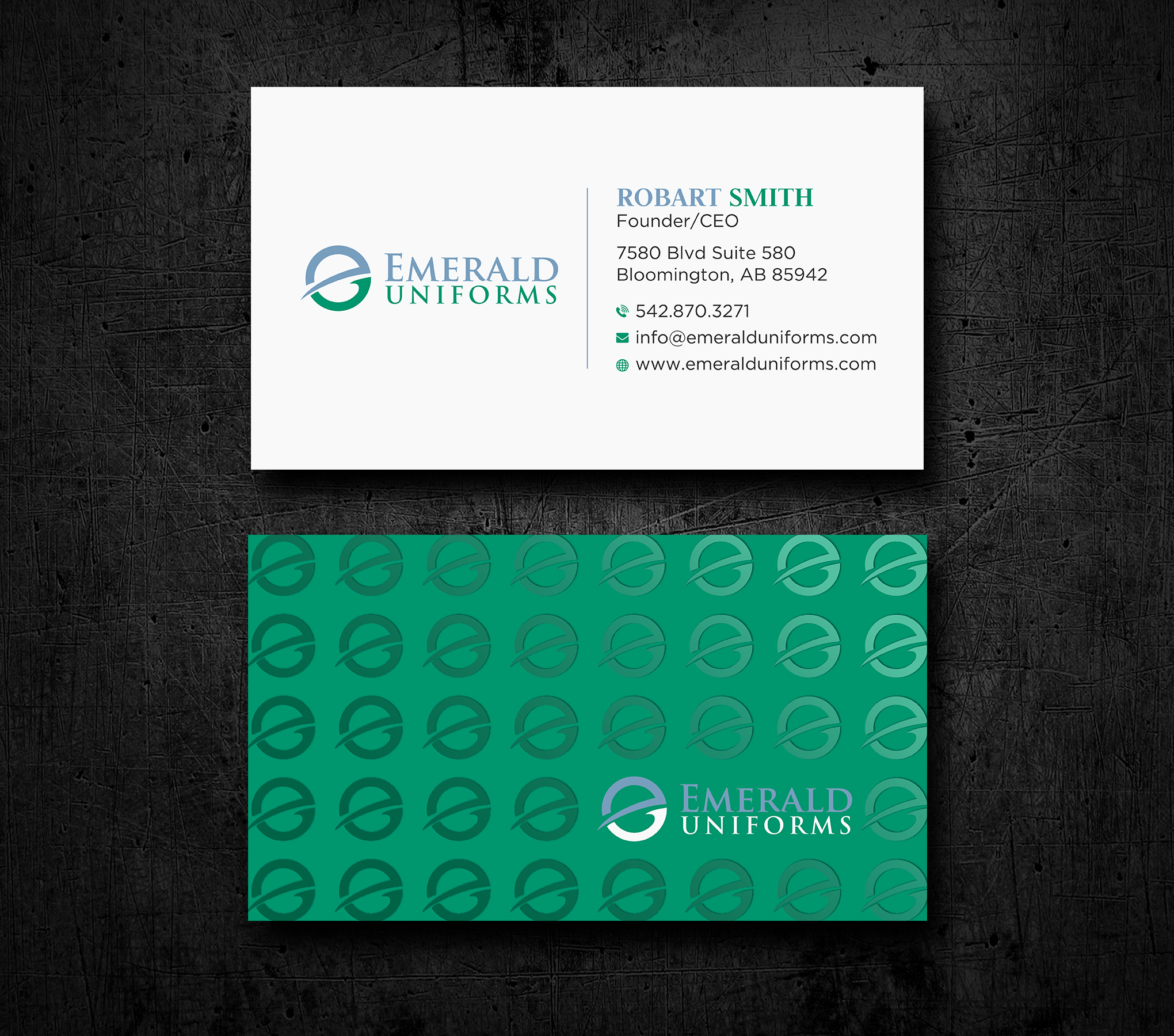 Business Card Design by Uttom 2 for Emerald uniforms | Design #30143478