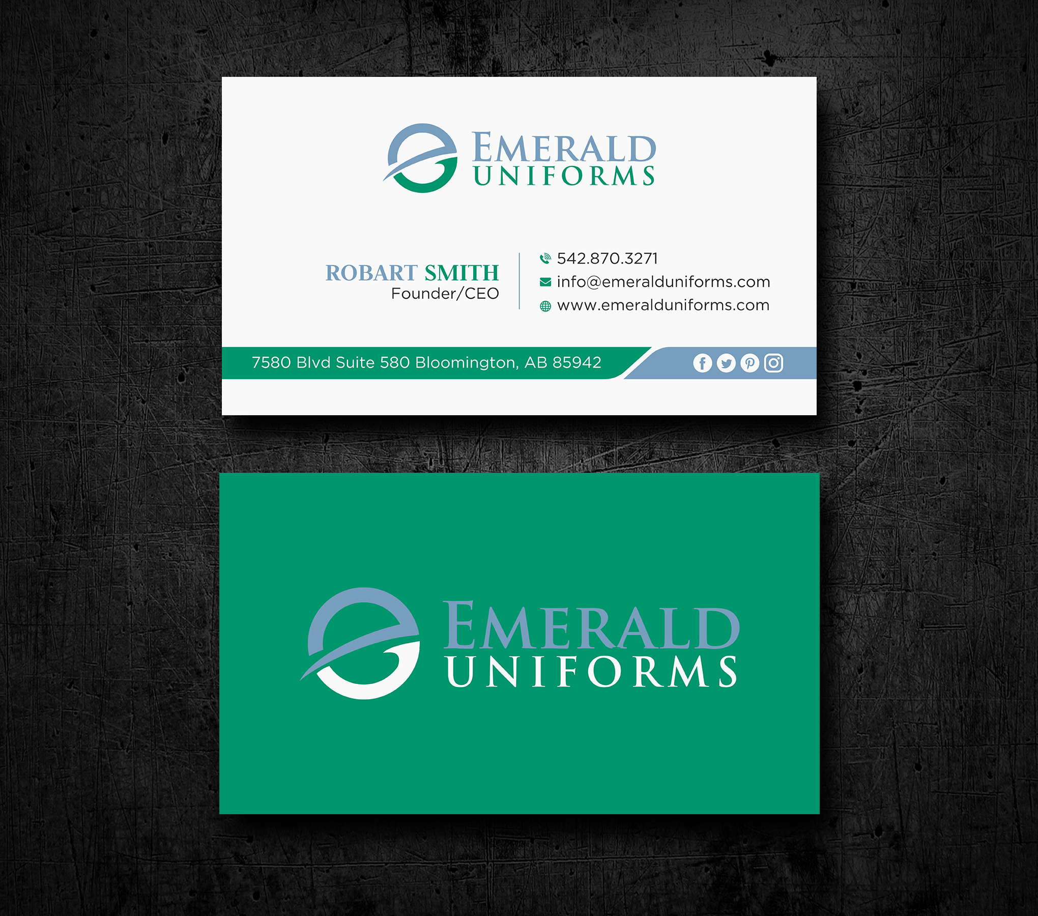 Business Card Design by Uttom 2 for Emerald uniforms | Design #30143479