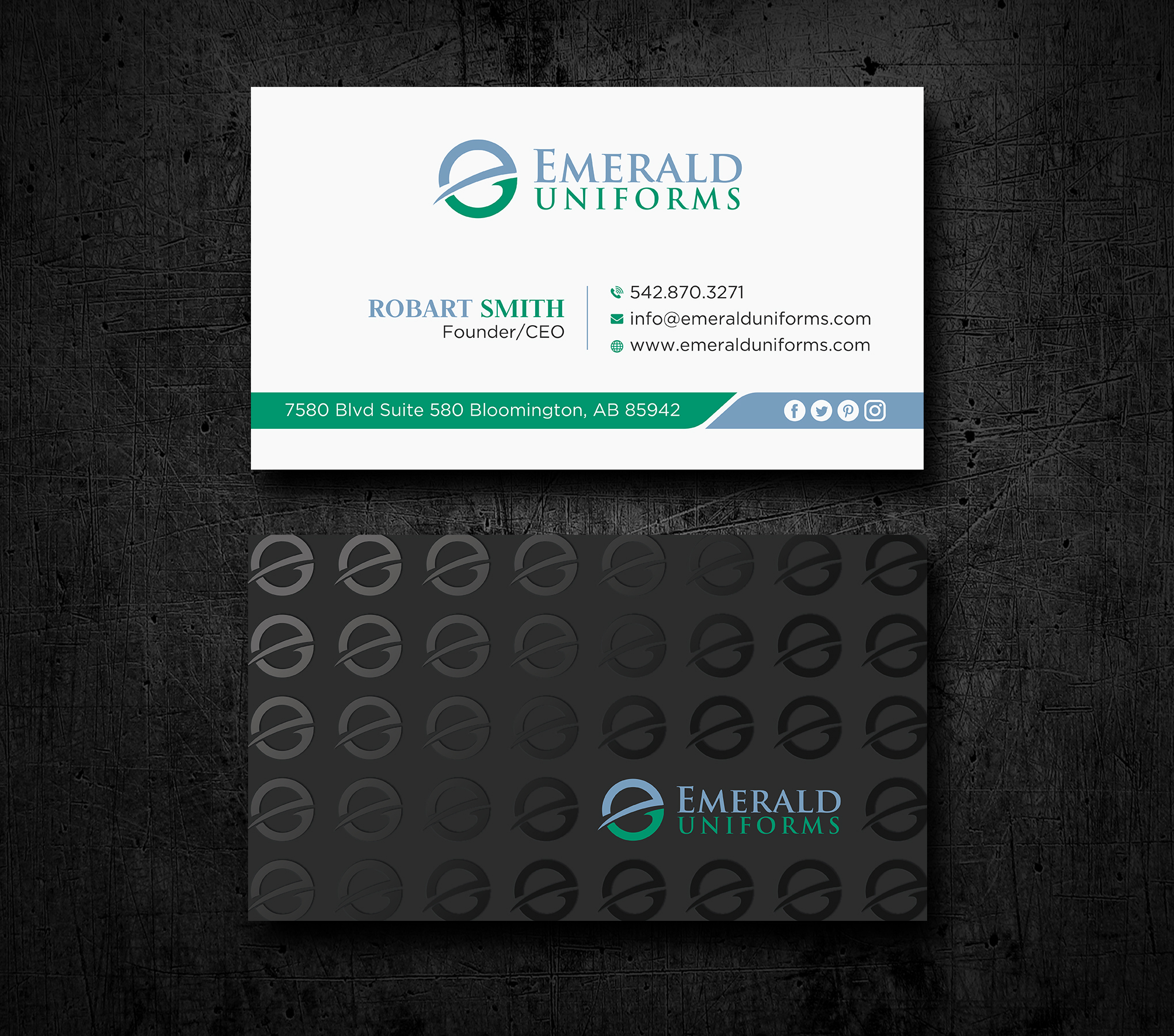 Business Card Design by Uttom 2 for Emerald uniforms | Design #30143480