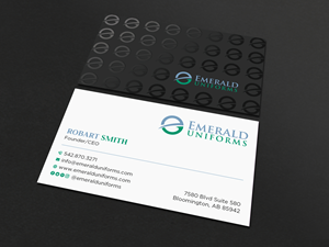 Business Card Design by Uttom 2 for Emerald uniforms | Design: #30143486
