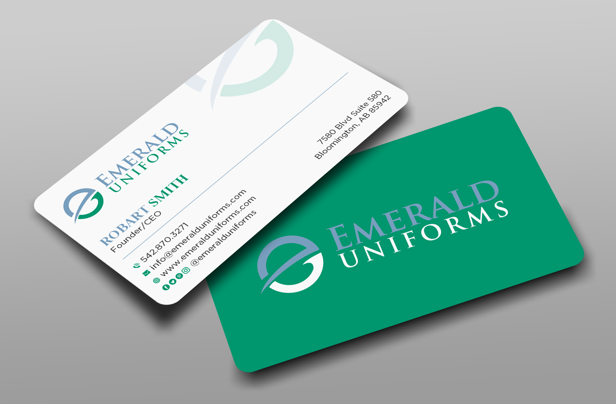 Visitenkarten-Design von Uttom 2 für Emerald uniforms | Design #30143496