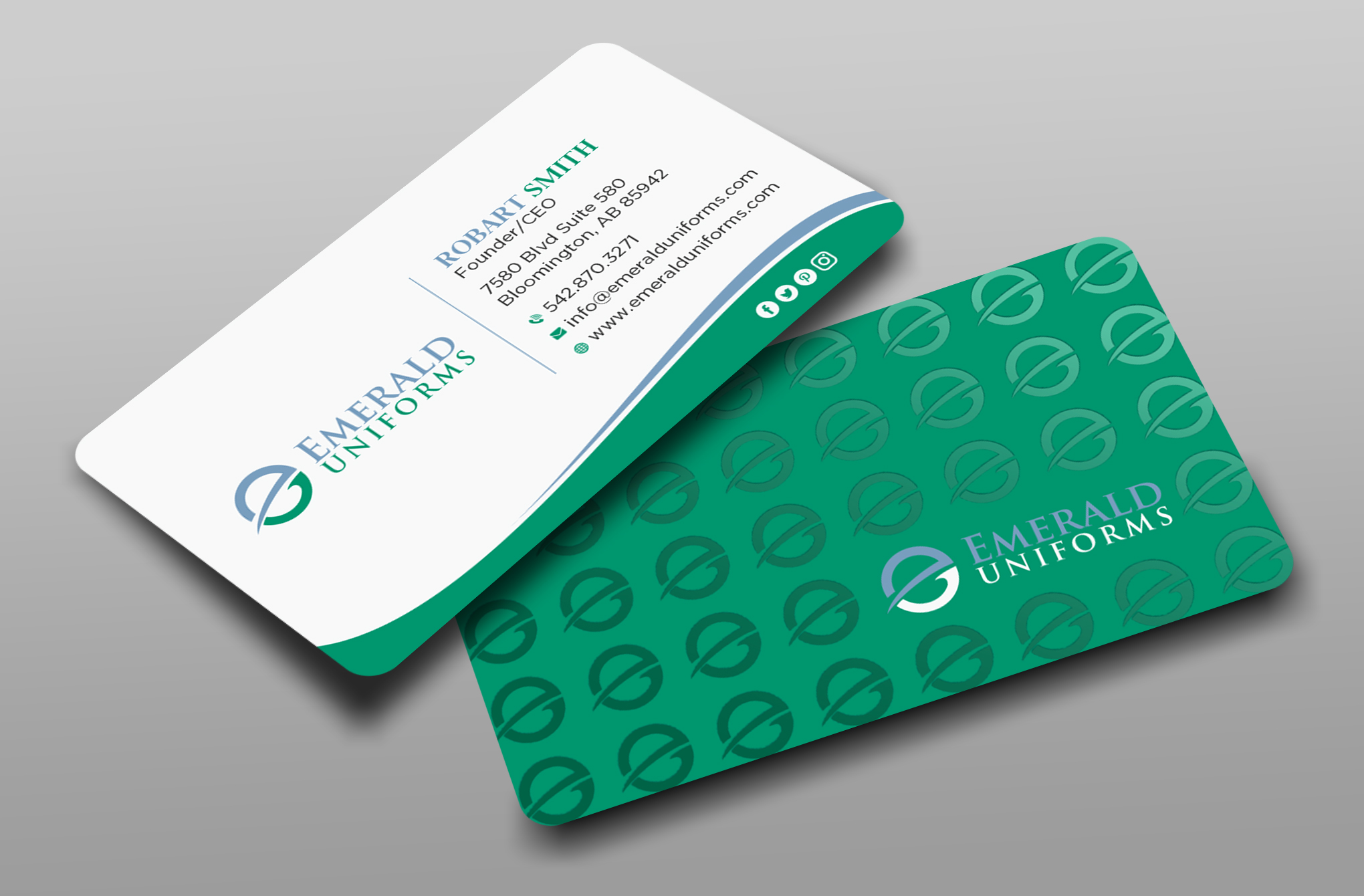 Business Card Design by Uttom 2 for Emerald uniforms | Design #30143497