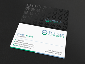 Business Card Design by Uttom 2 for Emerald uniforms | Design: #30143499