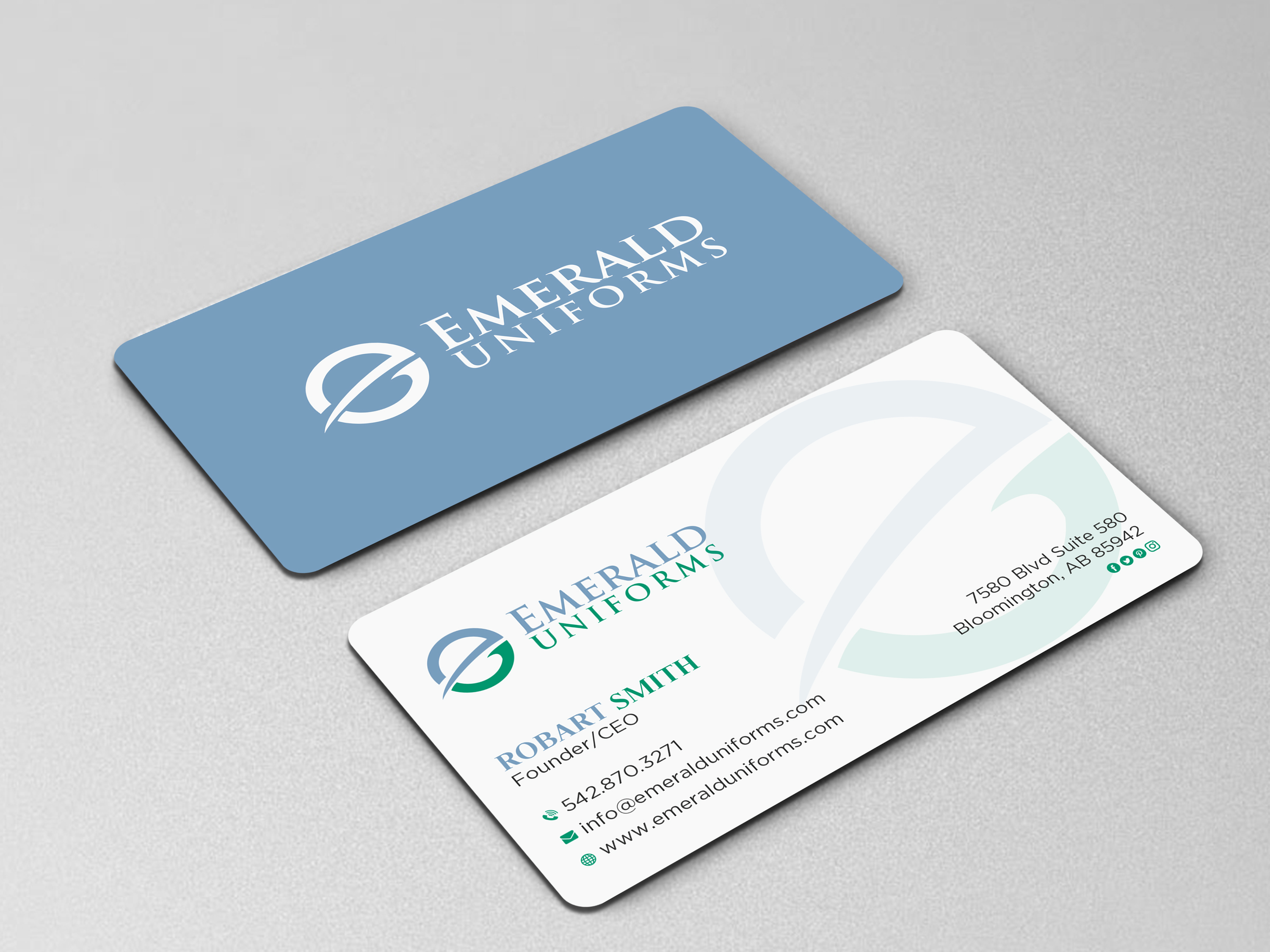 Business Card Design by Uttom 2 for Emerald uniforms | Design #30143673