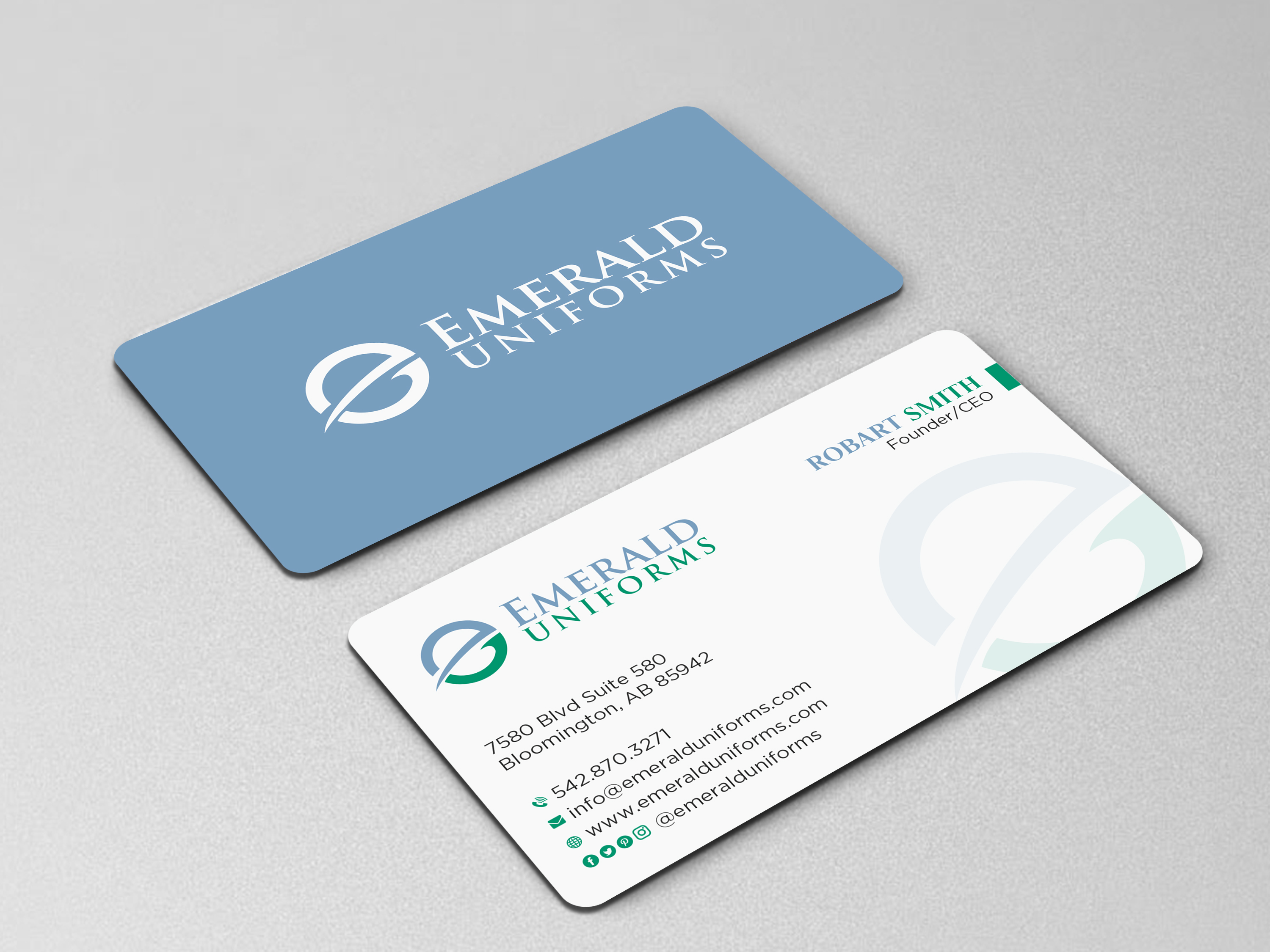 Business Card Design by Uttom 2 for Emerald uniforms | Design #30143675
