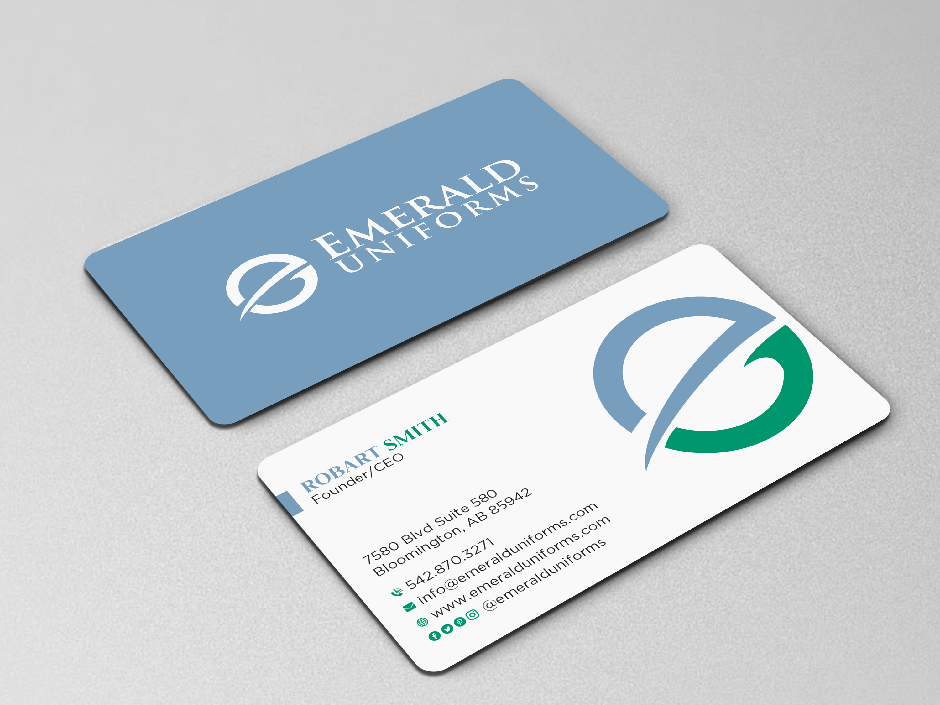 Visitenkarten-Design von Uttom 2 für Emerald uniforms | Design #30143677