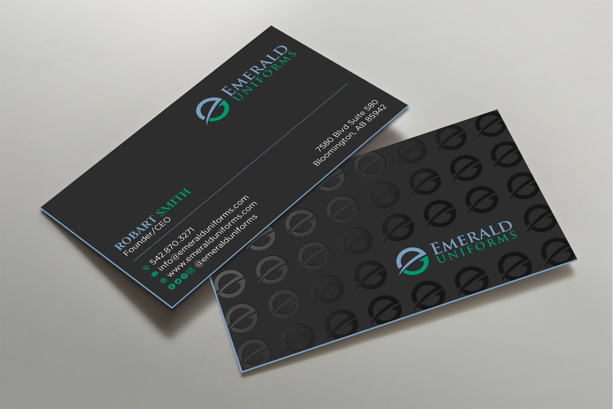 Business Card Design by Uttom 2 for Emerald uniforms | Design #30143680