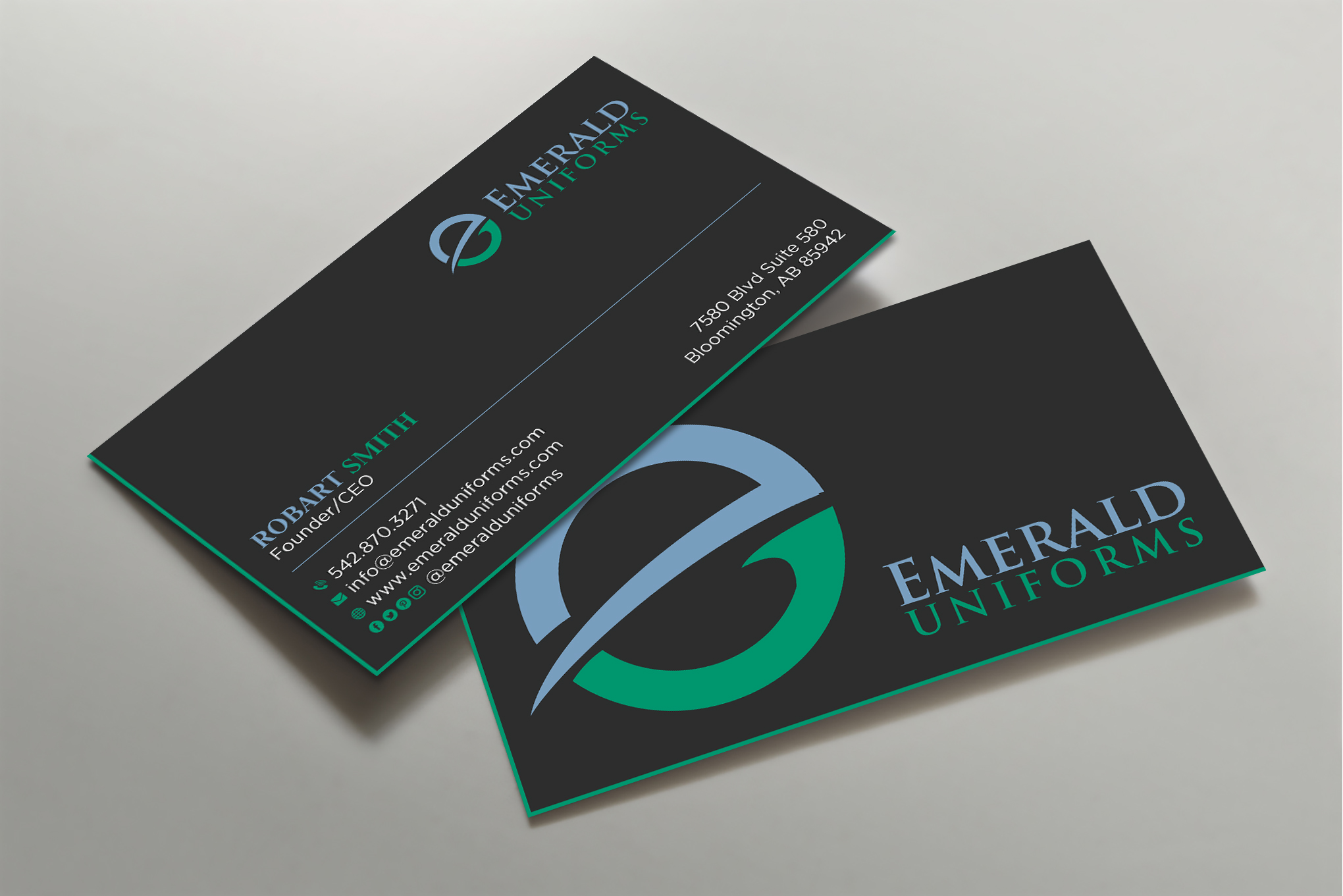 Business Card Design by Uttom 2 for Emerald uniforms | Design #30173986