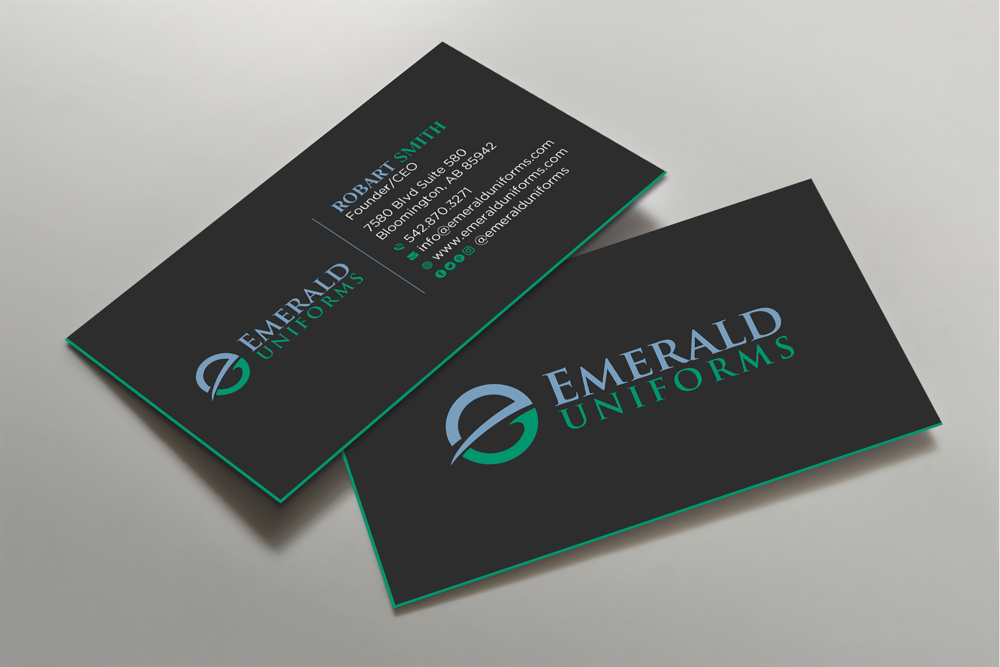 Business Card Design by Uttom 2 for Emerald uniforms | Design #30173988