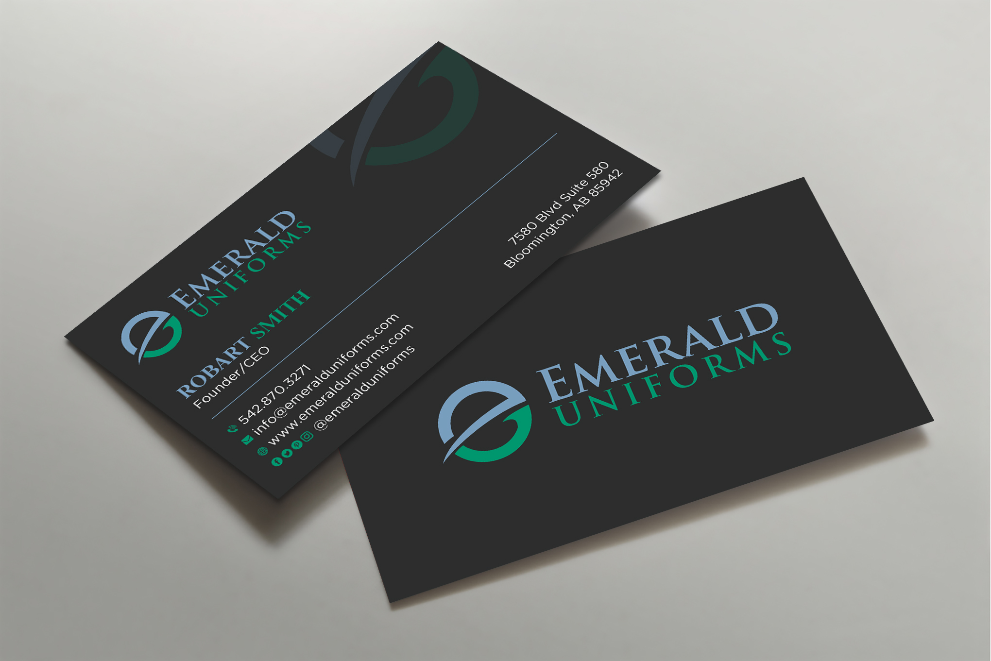 Business Card Design by Uttom 2 for Emerald uniforms | Design #30173997