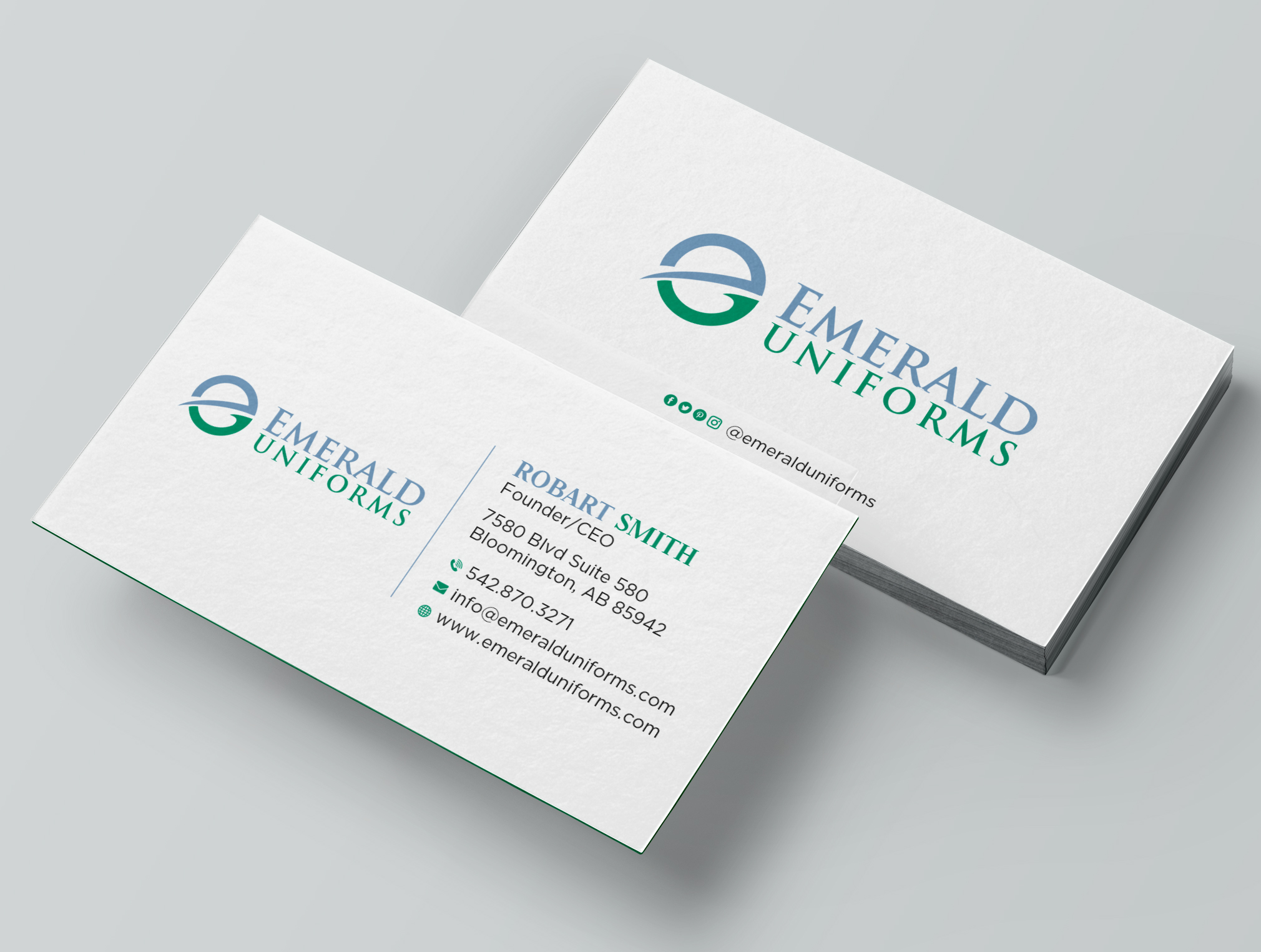 Business Card Design by Uttom 2 for Emerald uniforms | Design #30174102