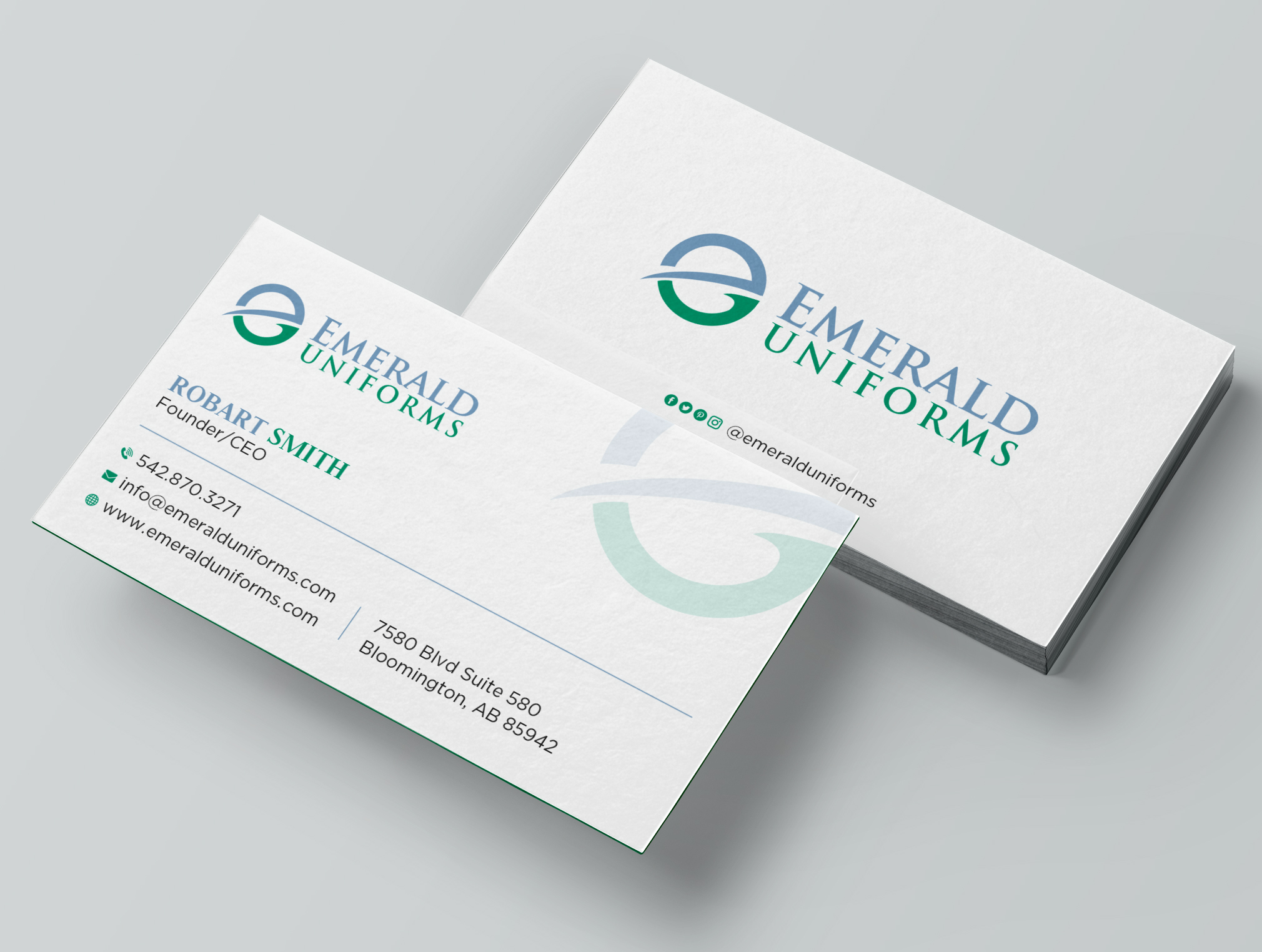 Visitenkarten-Design von Uttom 2 für Emerald uniforms | Design #30174103