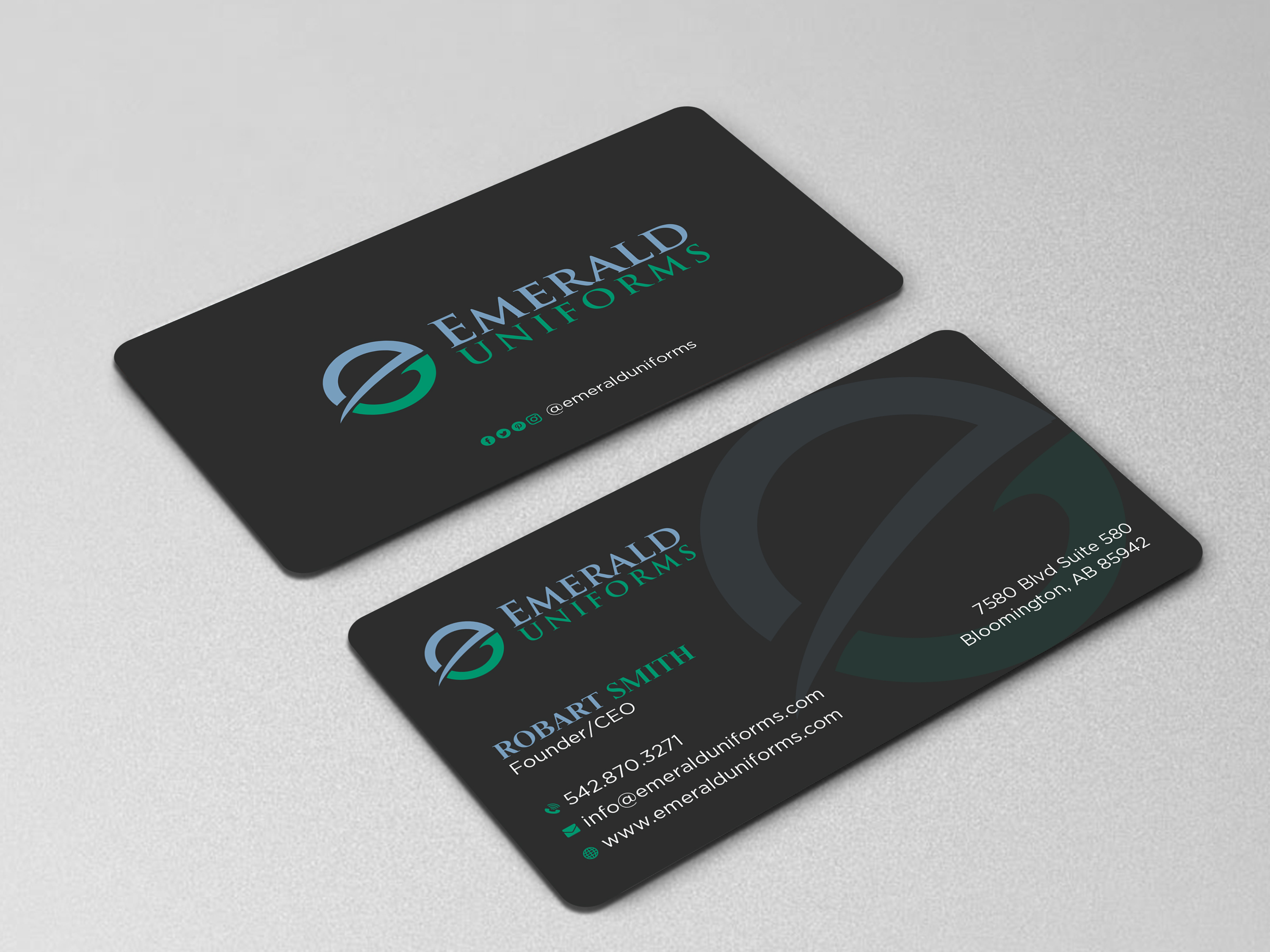 Business Card Design by Uttom 2 for Emerald uniforms | Design #30174113
