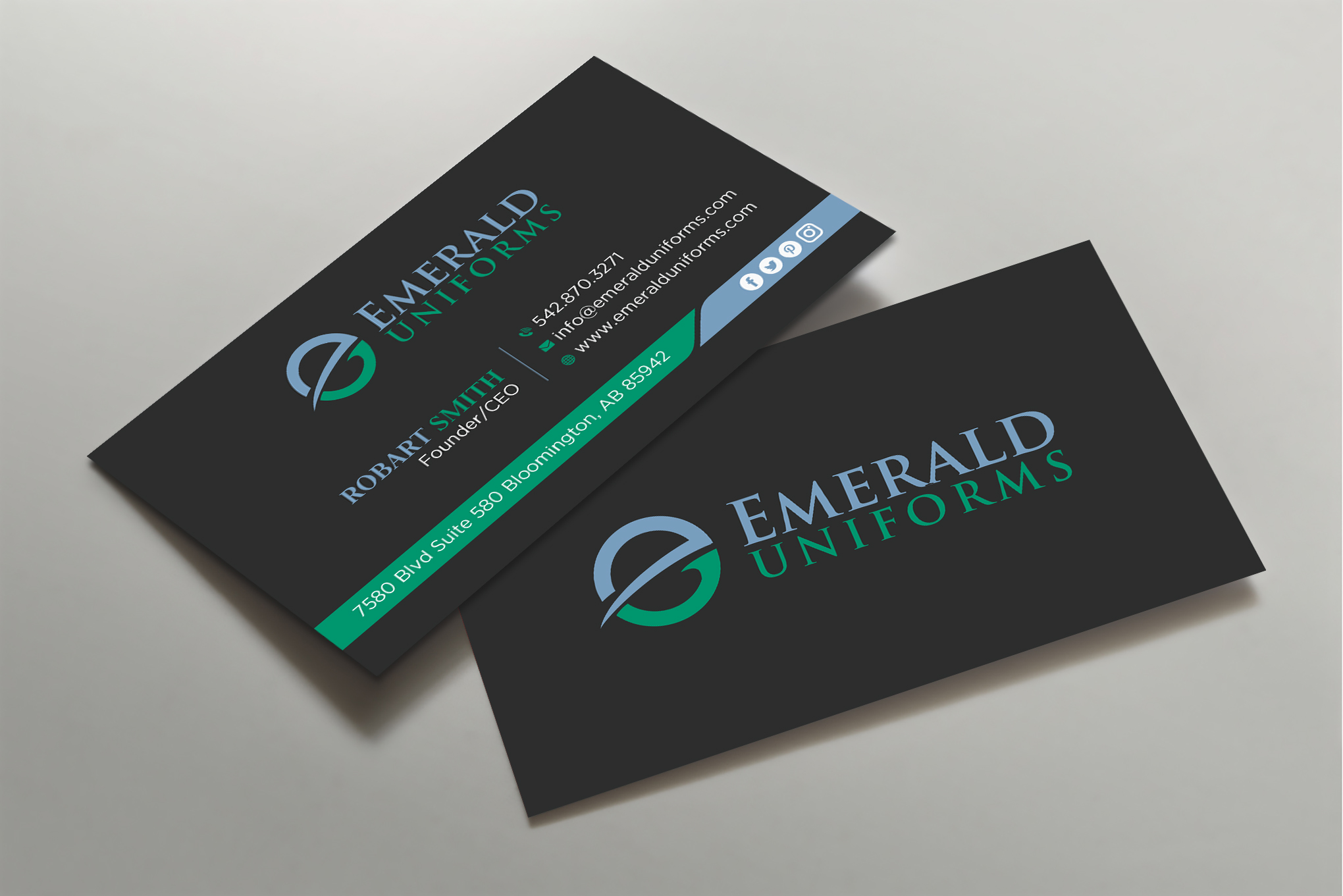 Business Card Design by Uttom 2 for Emerald uniforms | Design #30174114