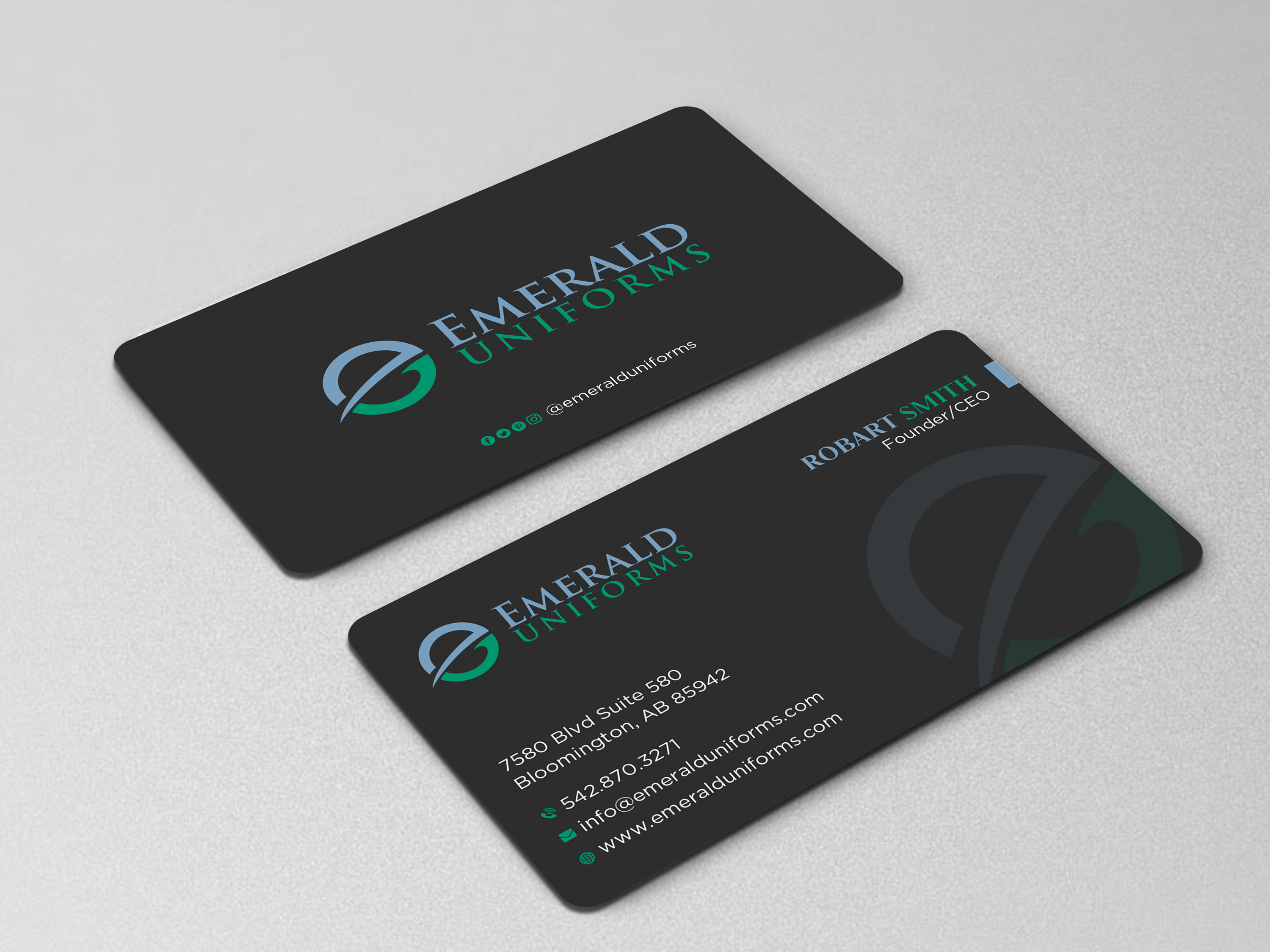 Business Card Design by Uttom 2 for Emerald uniforms | Design #30174115