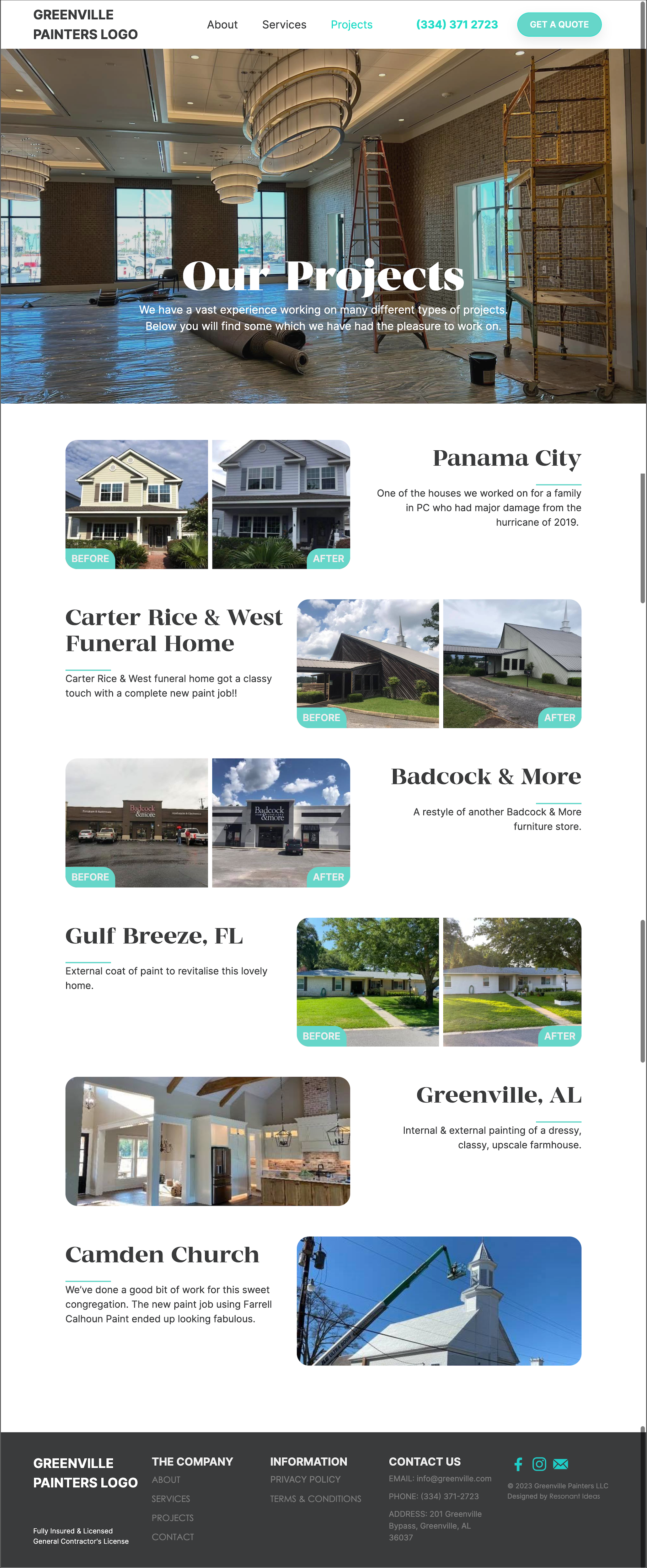 Wordpress Design by Pamela Mannino and Scott Bonas for Greenville Paint Contractors | Design #30179726