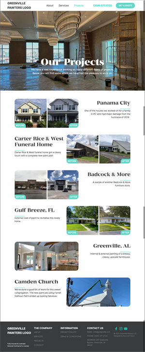 Wordpress Design by Pamela Mannino and Scott Bonas for Greenville Paint Contractors | Design: #30179726