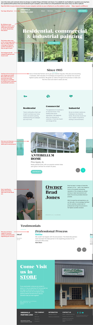 Diseño Wordpress por Pamela Mannino and Scott Bonas para Greenville Paint Contractors | Diseño #30184940
