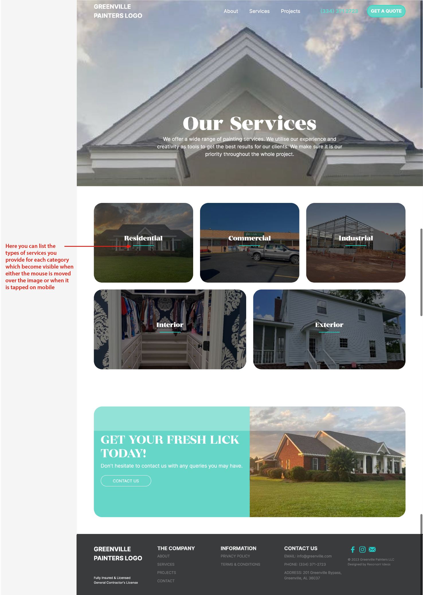 Wordpress Design by Pamela Mannino and Scott Bonas for Greenville Paint Contractors | Design #30184949