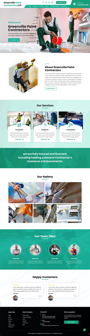 Diseño Wordpress por pb para Greenville Paint Contractors | Diseño #30171186