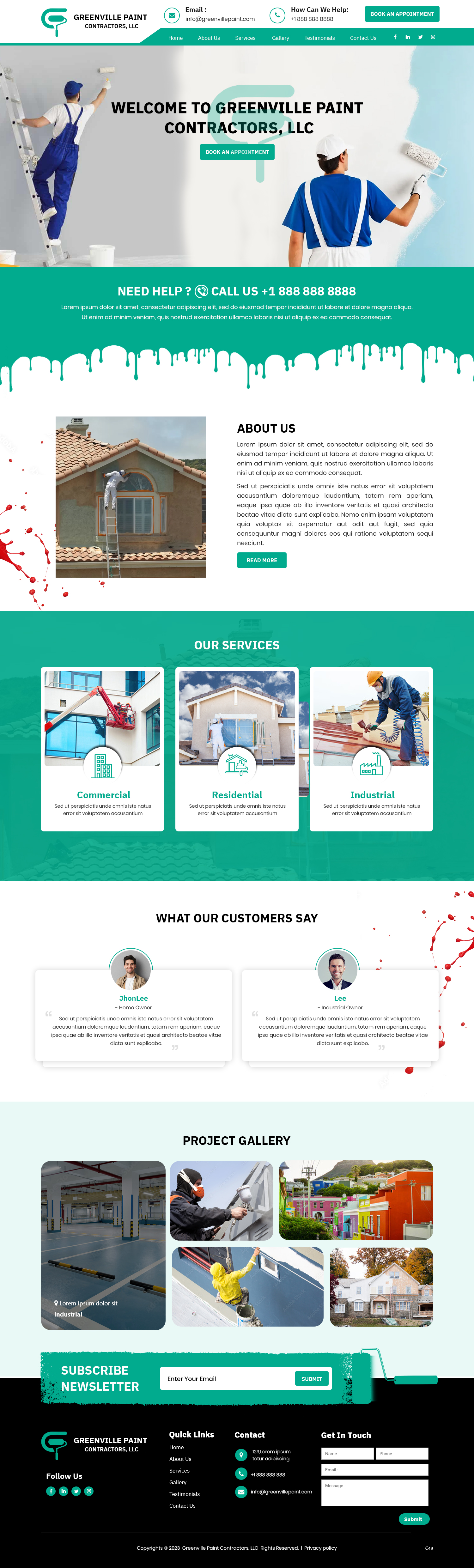 Wordpress Design by pb for Greenville Paint Contractors | Design #30171190