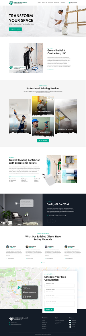 Wordpress Design by *mary for Greenville Paint Contractors | Design: #30176492