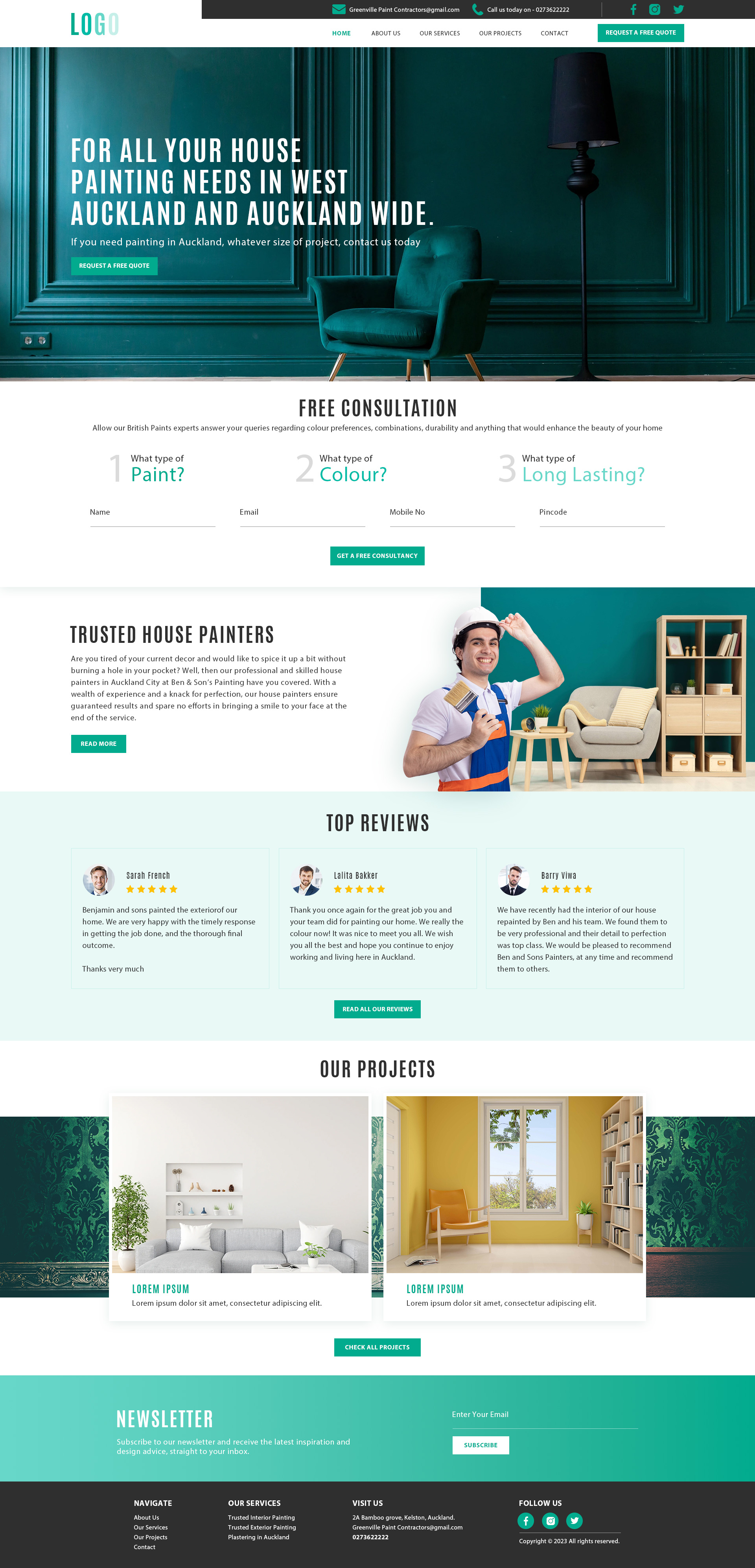 Wordpress Design by creative.bugs for Greenville Paint Contractors | Design #30152459