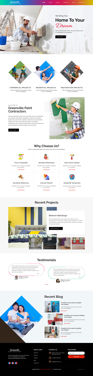 Diseño Wordpress por sai.designer87 para Greenville Paint Contractors | Diseño #30156057