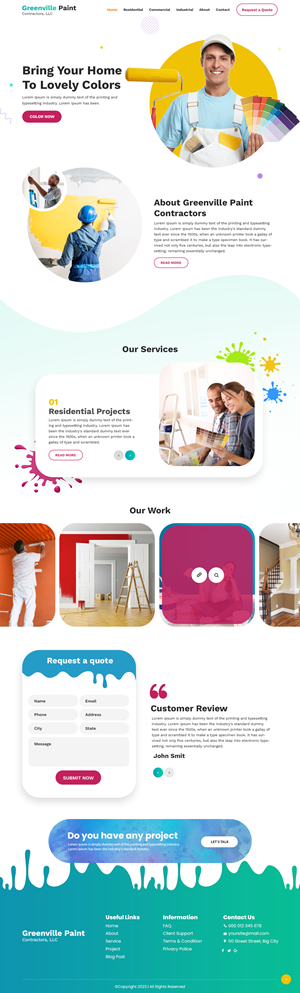 Wordpress Design by nzdesigners for Greenville Paint Contractors | Design: #30180324