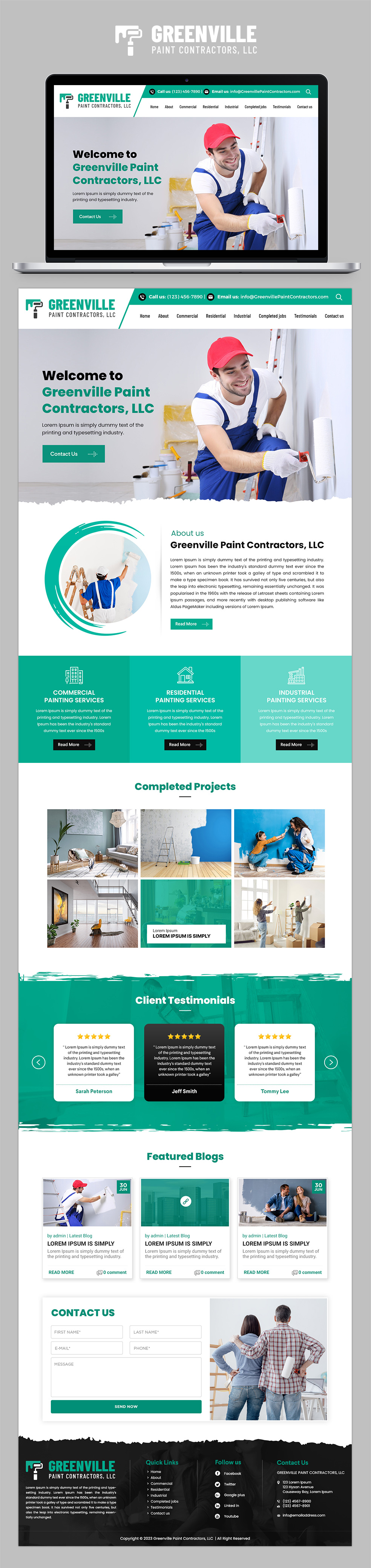 Diseño Wordpress por SAI DESIGNS para Greenville Paint Contractors | Diseño #30184759