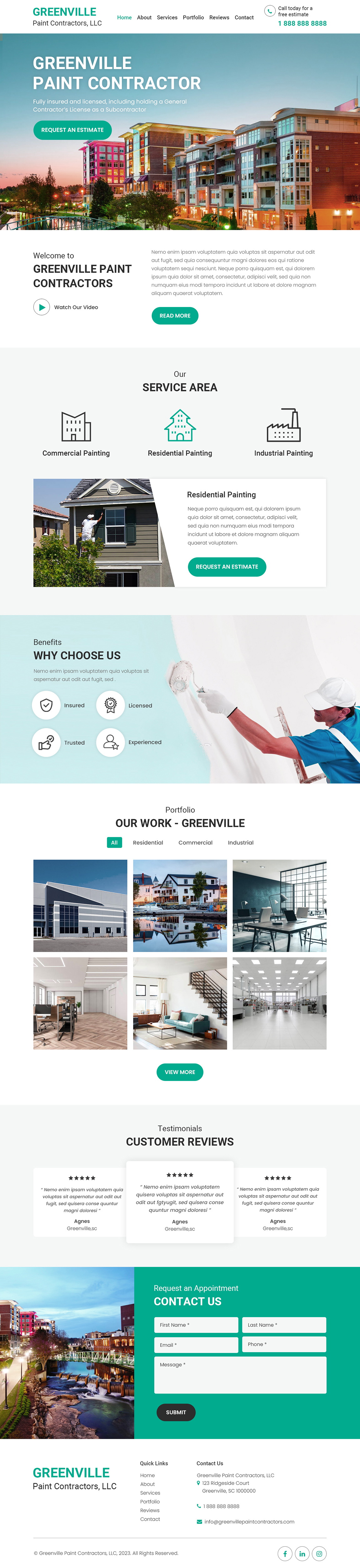 Wordpress Design by Starlyn DS for Greenville Paint Contractors | Design #30175170