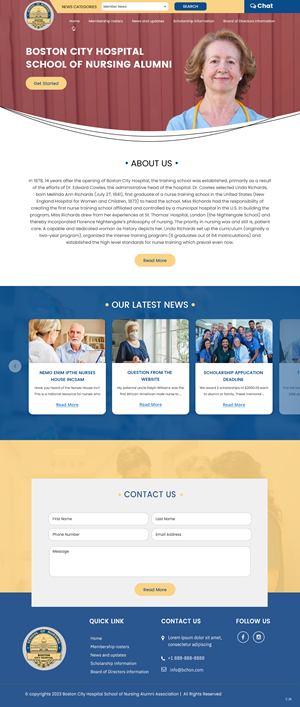 Web Design par pb pour Boston City Hospital School of Nursing | Design : #30162504