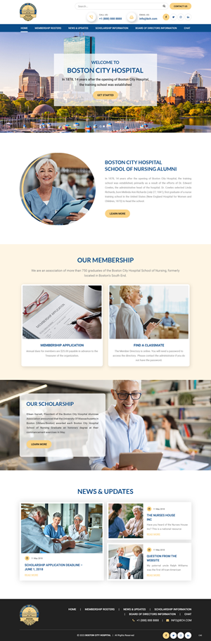 Web Design par pb pour Boston City Hospital School of Nursing | Design : #30162505