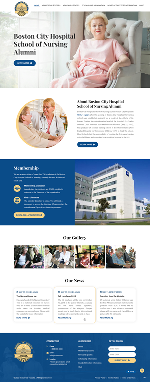 Web Design par pb pour Boston City Hospital School of Nursing | Design : #30162507