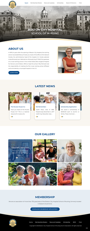 Web Design par pb pour Boston City Hospital School of Nursing | Design : #30162508