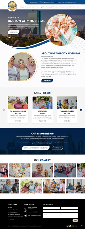 Web Design par pb pour Boston City Hospital School of Nursing | Design : #30162510