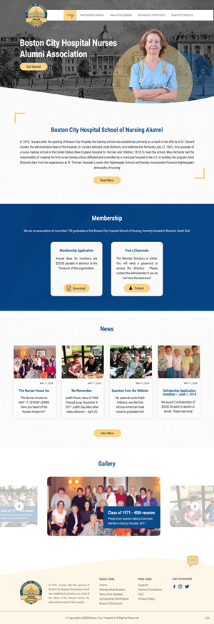 Web Design par pb pour Boston City Hospital School of Nursing | Design : #30162511