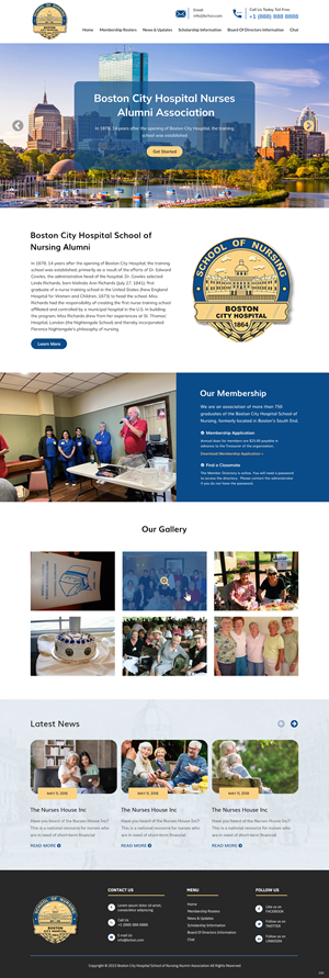 Web Design par pb pour Boston City Hospital School of Nursing | Design : #30162512