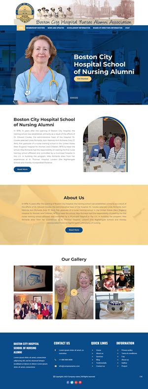 Web Design par pb pour Boston City Hospital School of Nursing | Design #30171158