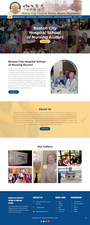 Web Design par pb pour Boston City Hospital School of Nursing | Design : #30248932