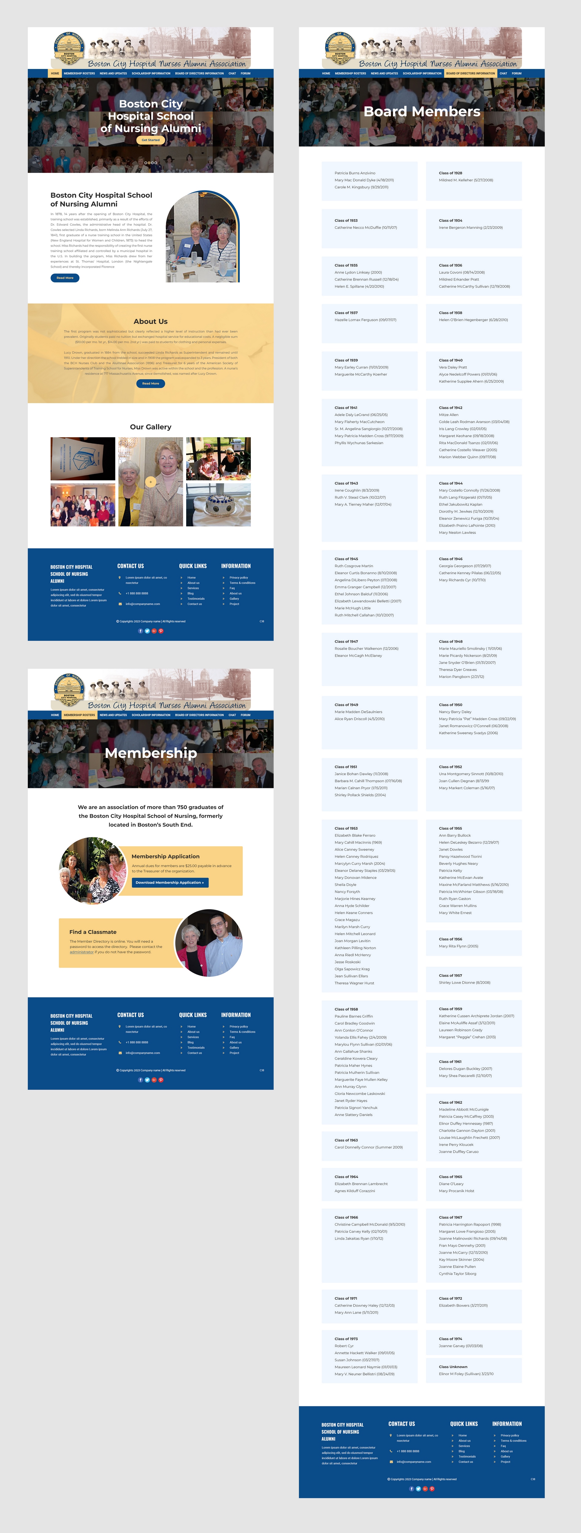 Web Design by pb for Boston City Hospital School of Nursing | Design #30332063