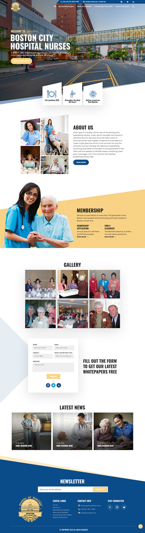 Web Design par nzdesigners pour Boston City Hospital School of Nursing | Design #30180509