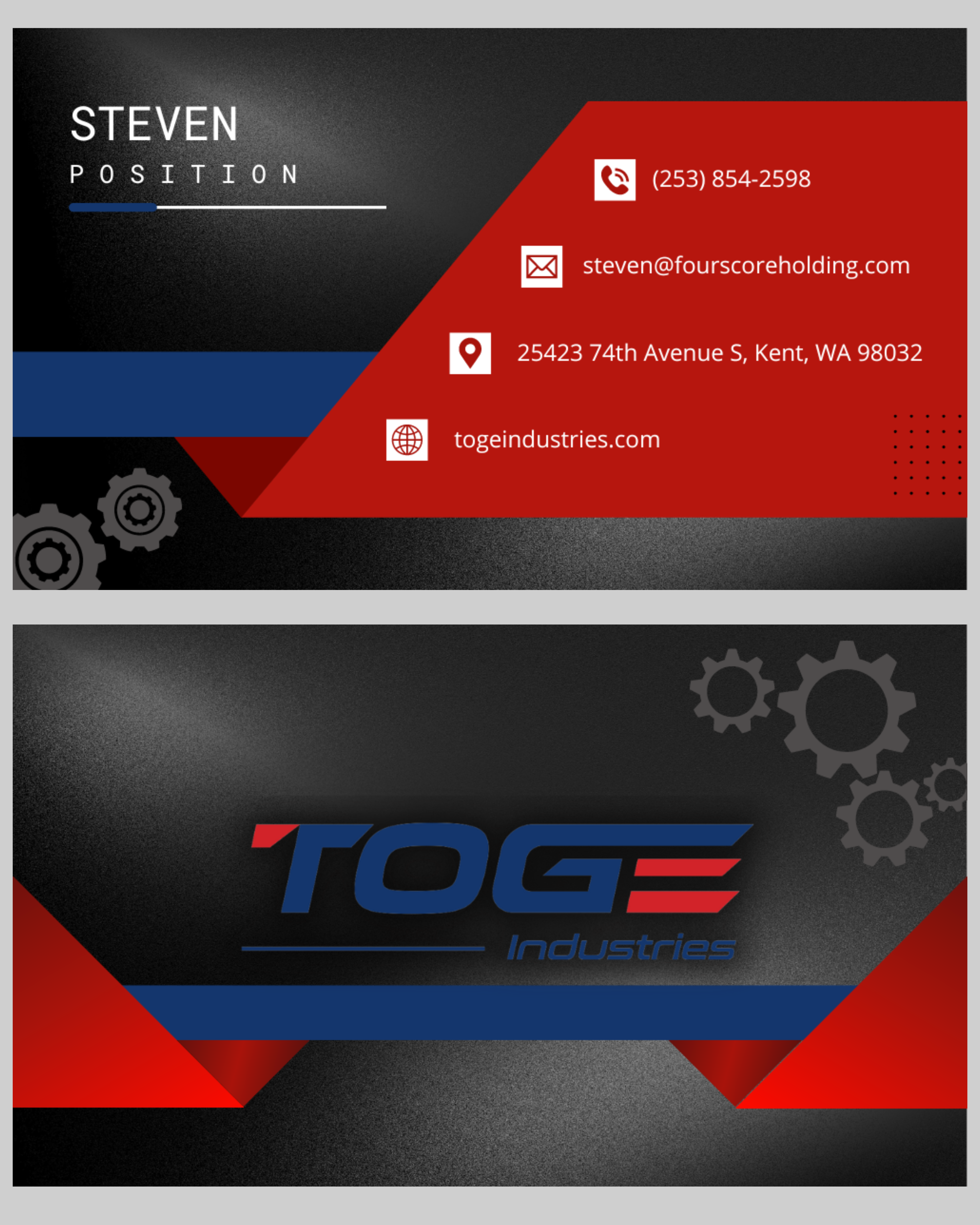 Business Card Design by Rohan.Gupta for Fourscore Holding Inc | Design #30160820