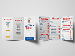 Menu Design by Mohamed Elkhouly for J&K Seafood Shack | Design #30201915